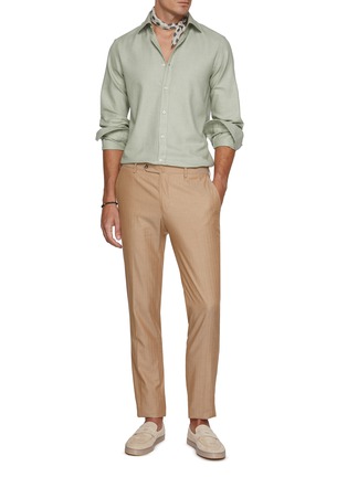 Figure View - Click To Enlarge - PAUL & SHARK - Spread Collar Cashmere Cotton Shirt