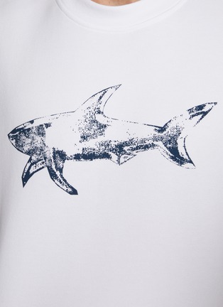 - PAUL & SHARK - Shark Print Cotton Fleece Sweatshirt