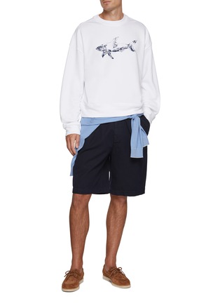 Figure View - Click To Enlarge - PAUL & SHARK - Shark Print Cotton Fleece Sweatshirt