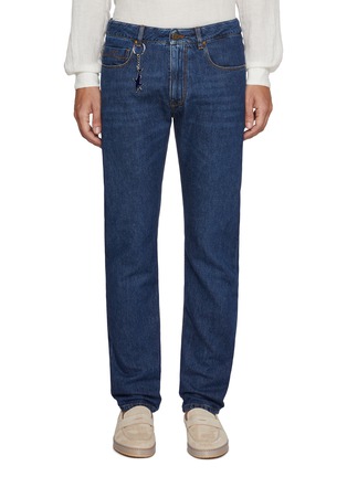 Main View - Click To Enlarge - PAUL & SHARK - Golden Rivet Stretch Denim Jeans