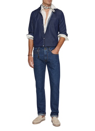 Figure View - Click To Enlarge - PAUL & SHARK - Golden Rivet Stretch Denim Jeans