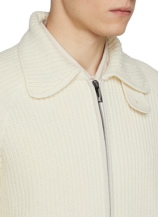 Detail View - Click To Enlarge - PAUL & SHARK - Shearling Collar Knitted Wool Blend Jacket