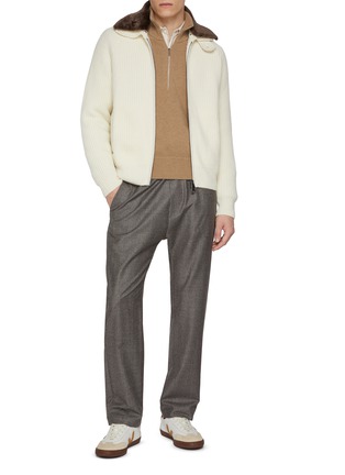 Figure View - Click To Enlarge - PAUL & SHARK - Shearling Collar Knitted Wool Blend Jacket