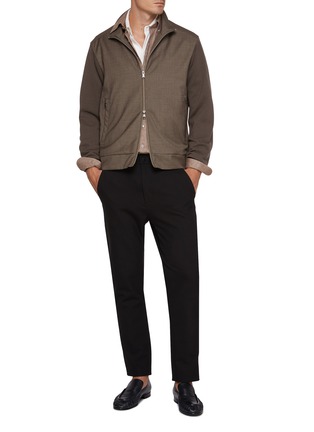Figure View - Click To Enlarge - PAUL & SHARK - Stand Collar Zip Up Wool Jacket