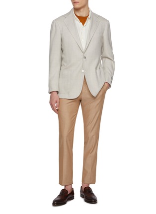 Figure View - Click To Enlarge - RING JACKET - Herringbone Single Breasted Blazer