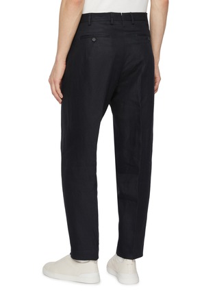 Back View - Click To Enlarge - INCOTEX - Seamless Flat Front Linen Pants
