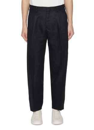 Main View - Click To Enlarge - INCOTEX - Seamless Flat Front Linen Pants