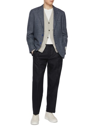 Figure View - Click To Enlarge - INCOTEX - Seamless Flat Front Linen Pants