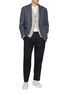 Figure View - Click To Enlarge - INCOTEX - Seamless Flat Front Linen Pants