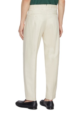 Back View - Click To Enlarge - INCOTEX - Seamless Flat Front Linen Pants