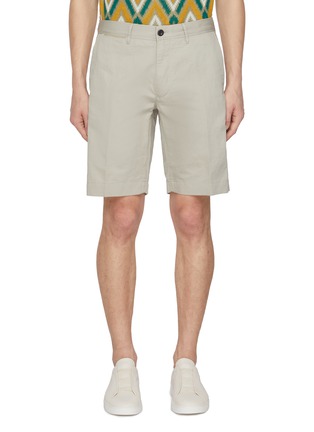 Main View - Click To Enlarge - INCOTEX - Slacks Linen Cotton Bermuda Shorts