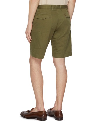 Back View - Click To Enlarge - INCOTEX - Slacks Linen Cotton Bermuda Shorts