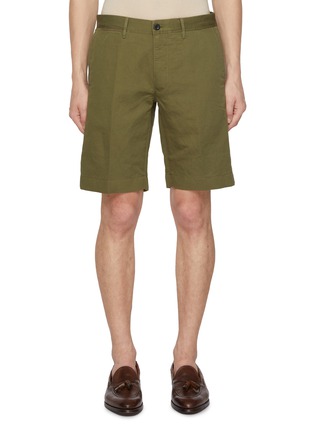 Main View - Click To Enlarge - INCOTEX - Slacks Linen Cotton Bermuda Shorts