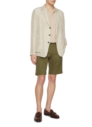 Figure View - Click To Enlarge - INCOTEX - Slacks Linen Cotton Bermuda Shorts