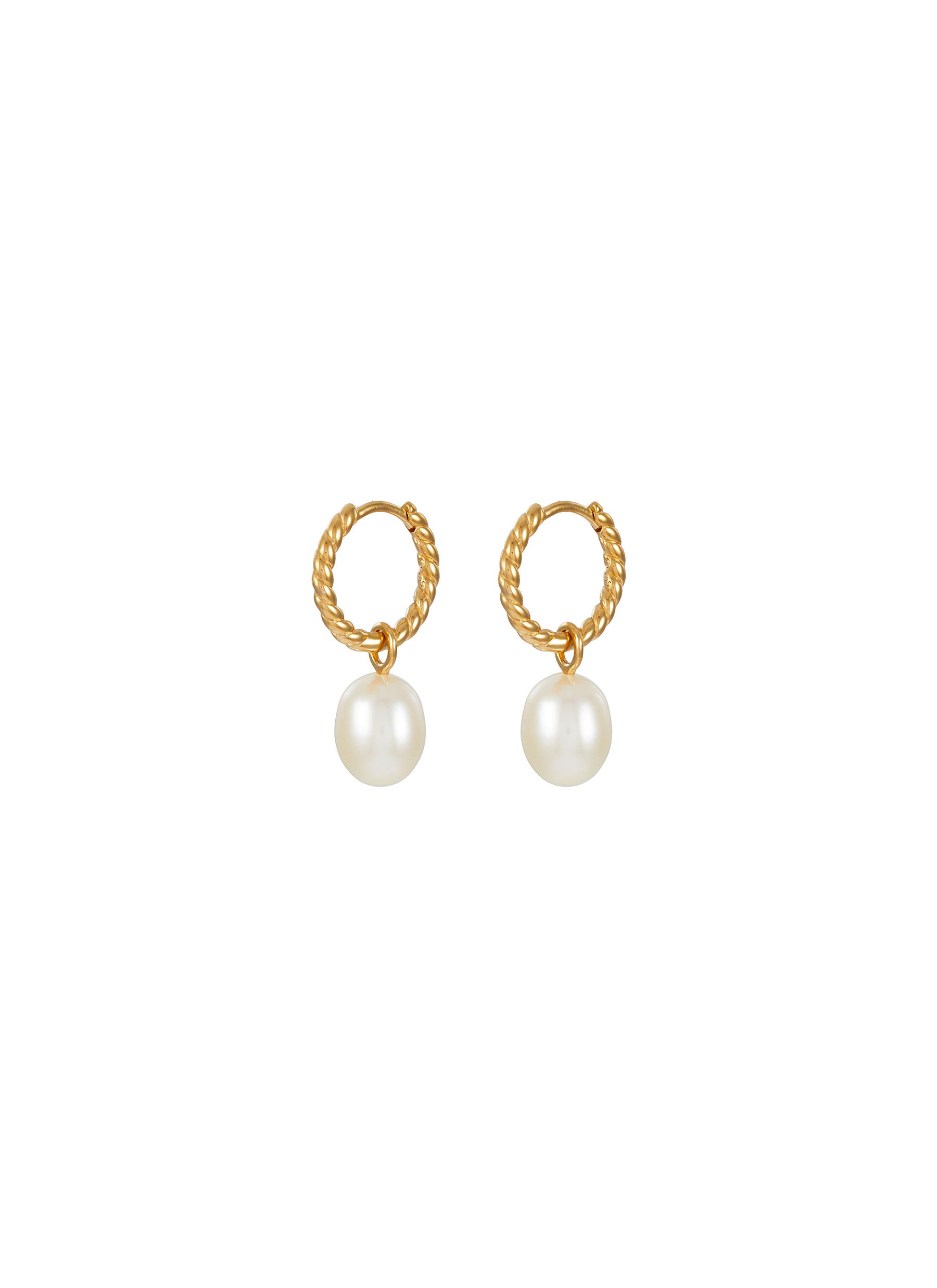 MISSOMA | Pearl Twisted 18K Gold Vermeil Pearl Hoop Earrings