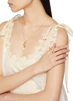 Front View - Click To Enlarge - MISSOMA - Molten Pearl 18k Gold Plated Sterling Silver Twisted Stacking Ring