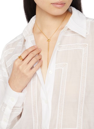 Front View - Click To Enlarge - MISSOMA - X SAVISLOOK 18K Gold Plated Sterling Silver Slider Lariat Chain Necklace