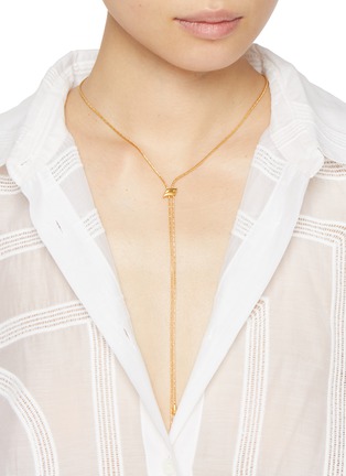 Figure View - Click To Enlarge - MISSOMA - X SAVISLOOK 18K Gold Plated Sterling Silver Slider Lariat Chain Necklace