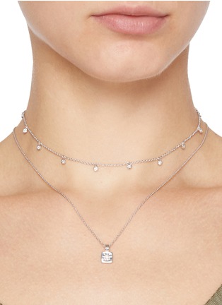 Figure View - Click To Enlarge - MISSOMA - Star Ridge Rhodium Plated Sterling Silver Cubic Zirconia Pendant Necklace