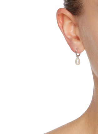 MISSOMA | Pearl Twisted Rhodium Plated Sterling Silver Small Hoop Earrings