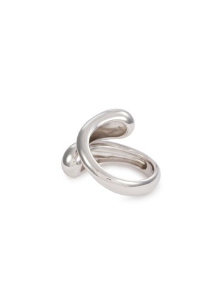 Detail View - Click To Enlarge - MISSOMA - X SAVISLOOK Rhodium Plated Sterling Silver Sculptural Crossover Ring