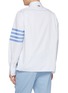 Back View - Click To Enlarge - THOM BROWNE - Four-Bar Striped Cotton Poplin Shirt