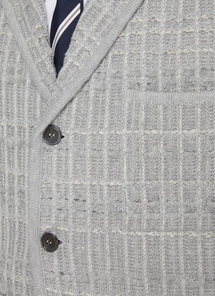 - THOM BROWNE - Cotton Linen Cashmere Waffle Knit Cardigan