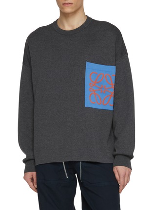 Main View - Click To Enlarge - LOEWE - Anagram Pocket Relaxed Sweater