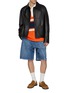 Figure View - Click To Enlarge - LOEWE - Hybrid Workwear Leather Jacket