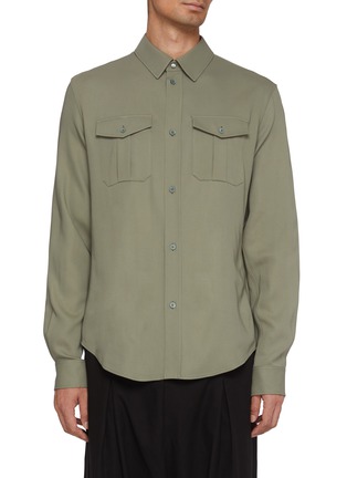 Main View - Click To Enlarge - LOEWE - Flap Pocket Pleated Back Shirt