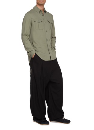 Figure View - Click To Enlarge - LOEWE - Flap Pocket Pleated Back Shirt