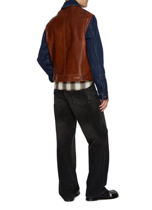 Figure View - Click To Enlarge - LOEWE - Hybrid Dark Washed Denim Leather Jacket