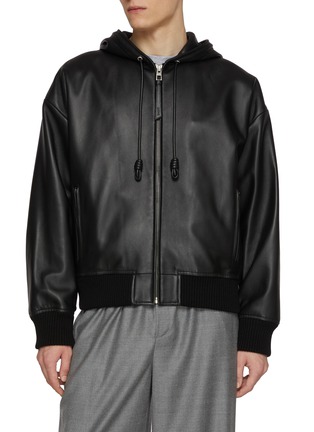 Main View - Click To Enlarge - LOEWE - Relaxed Hooded Leather Jacket