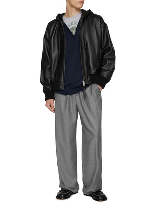Figure View - Click To Enlarge - LOEWE - Relaxed Hooded Leather Jacket