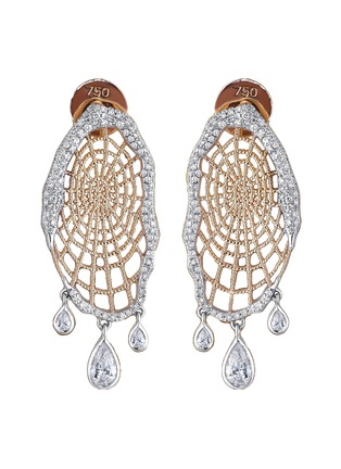 Main View - Click To Enlarge - DOSIS G6C - Chessboard 18K Gold Diamond Earrings