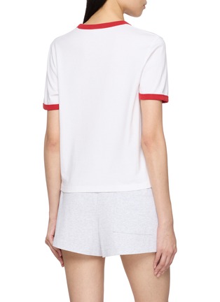 Back View - Click To Enlarge - SPORTY & RICH - California Emblem Cotton Ringer T-Shirt