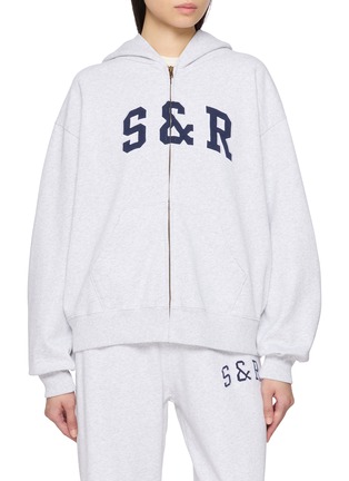 Main View - Click To Enlarge - SPORTY & RICH - Ivy Zipped Cotton Hoodie