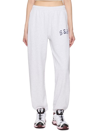 Main View - Click To Enlarge - SPORTY & RICH - Embroidered Cotton Sweatpants