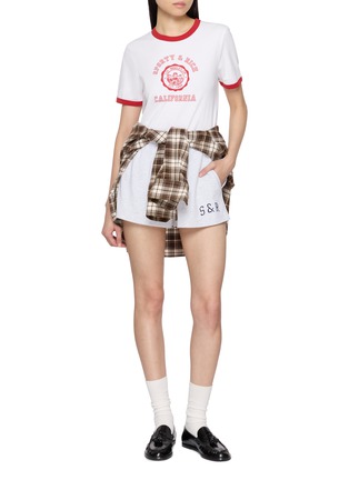 Figure View - Click To Enlarge - SPORTY & RICH - Ivy Disco Cotton Shorts