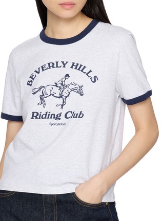  - SPORTY & RICH - Beverly Hills Riding Club Cotton Ringer T-Shirt