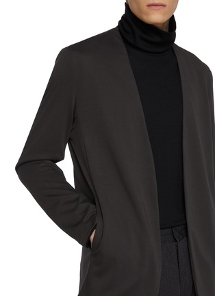  - ATTACHMENT - Collarless Double Faced Cotton Cardigan