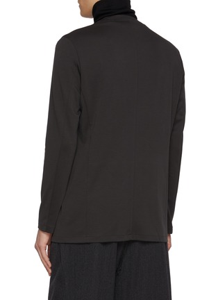 Back View - Click To Enlarge - ATTACHMENT - Collarless Double Faced Cotton Cardigan