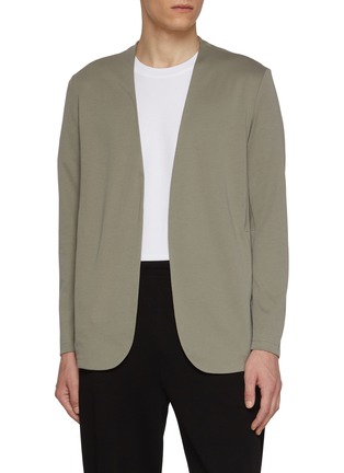 Main View - Click To Enlarge - ATTACHMENT - Collarless Double Faced Cotton Cardigan