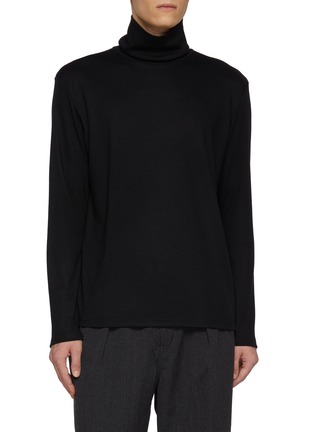 Main View - Click To Enlarge - ATTACHMENT - Long Sleeve Turtleneck Wool Jersey Top