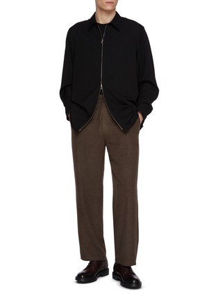 Figure View - Click To Enlarge - ATTACHMENT - High Twist Wool Zip Up Shirt