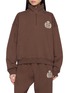 SPORTY & RICH Crest Embroidered Cotton Sweatshirt