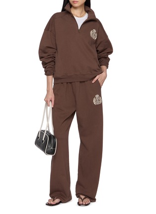 Figure View - Click To Enlarge - SPORTY & RICH - Crest Embroidered Cotton Sweatshirt