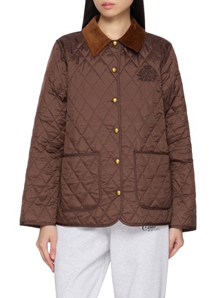 Main View - Click To Enlarge - SPORTY & RICH - Crest Embroidered Quilted Jacket
