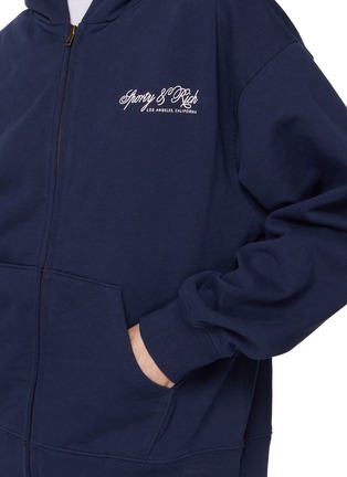  - SPORTY & RICH - International Logo Print Zip Up Cotton Hoodie