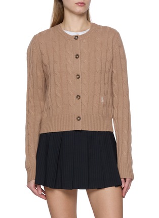 Main View - Click To Enlarge - SPORTY & RICH - SRC Cableknit Cashmere Wool Cardigan